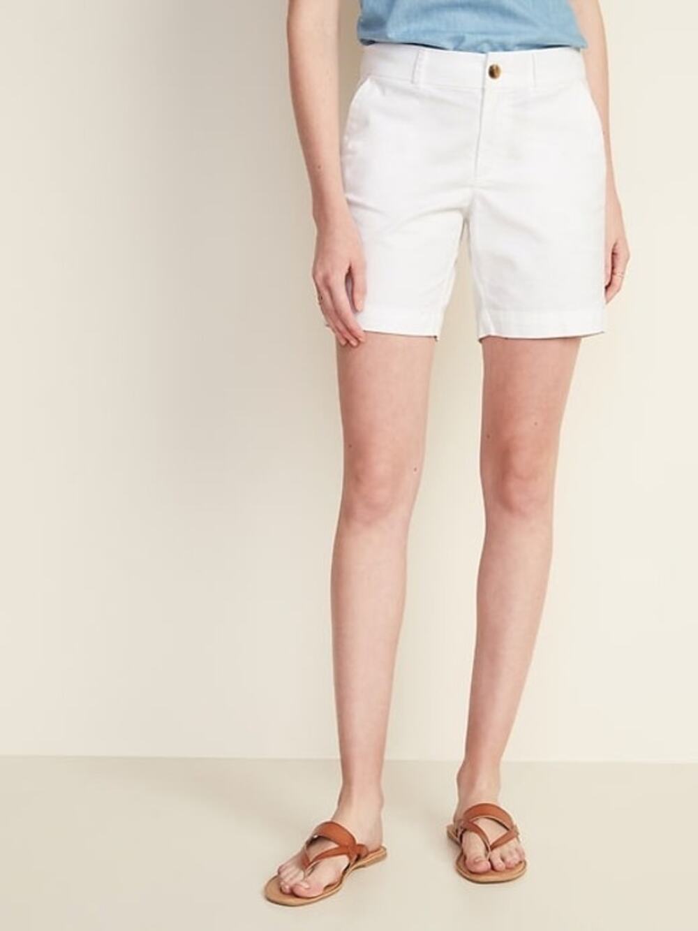 Old Navy Everyday White Mid Rise 7” Inseam Shorts Size 10 NWT